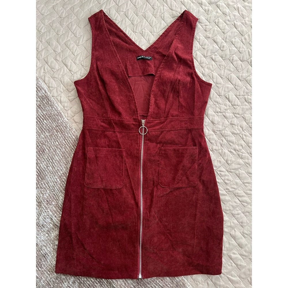 SHEIN O-Ring Pinafore Corduroy Mini Dress - L - NWOT!